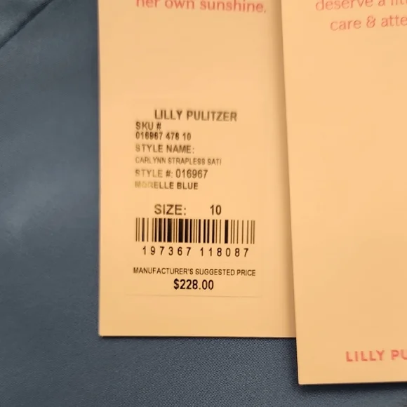 Lilly Pulitzer Blue Strapless Sheath Dress - Picture 3 of 3